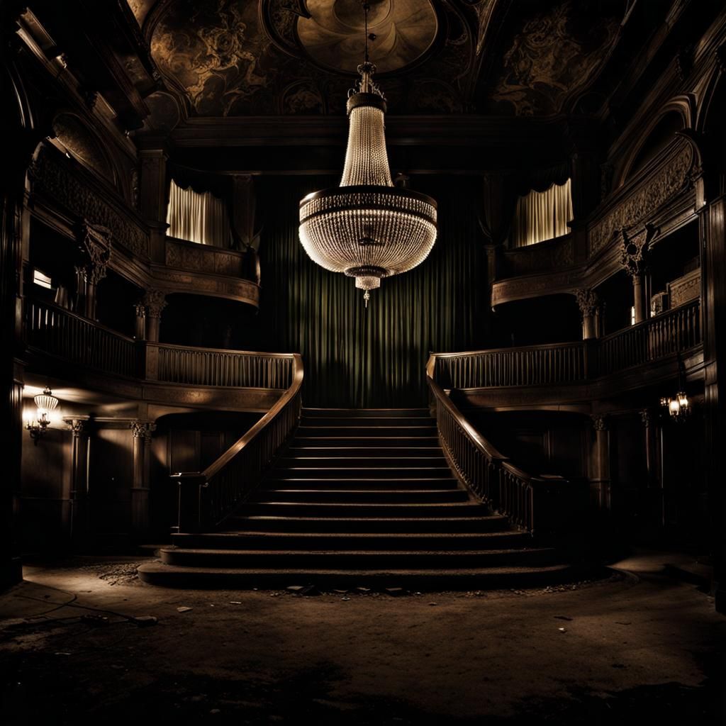 Rundown and abandoned movie theatre AI Generated Artwork NightCafe
