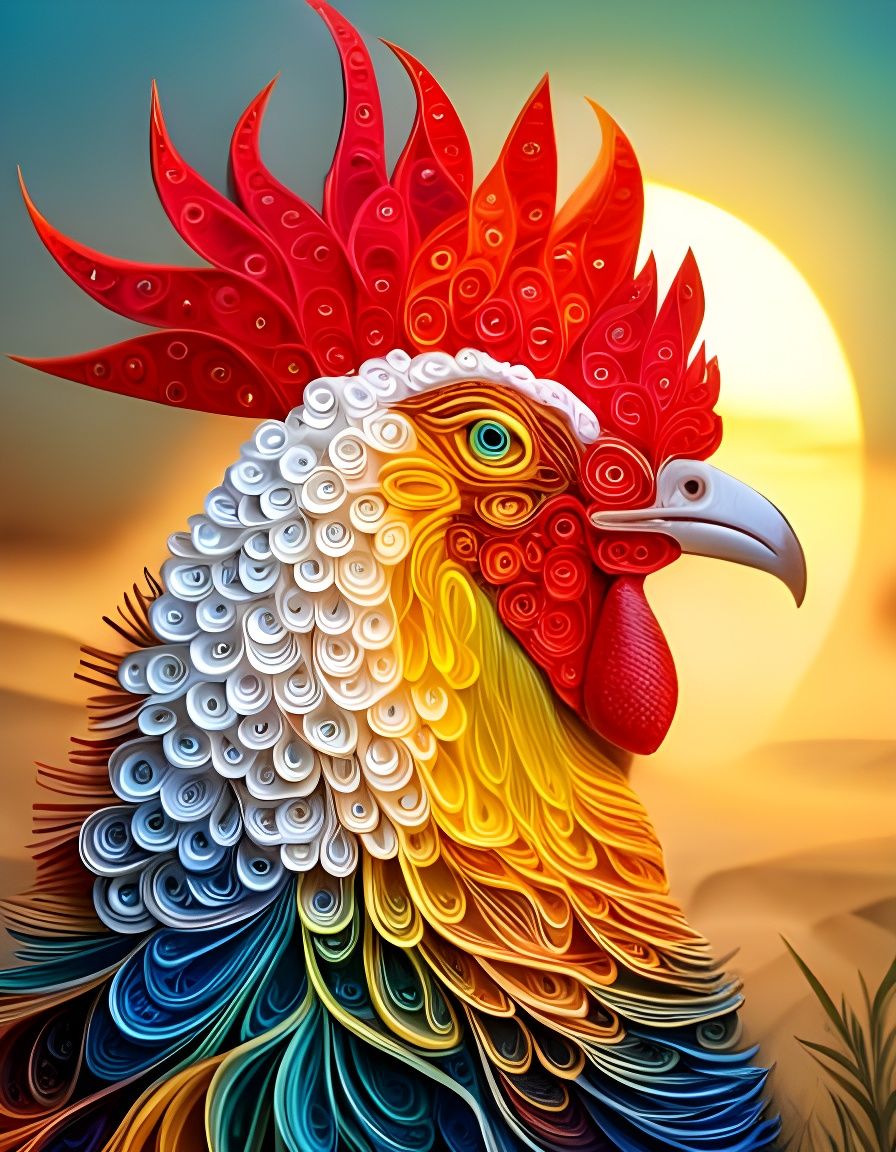 The paper Quilled Rooster   by @David Gotet