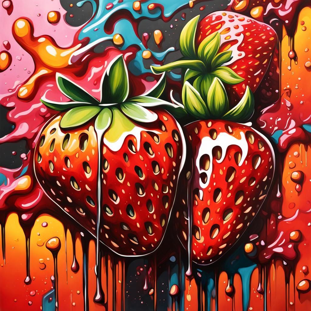 strawberries graffiti art