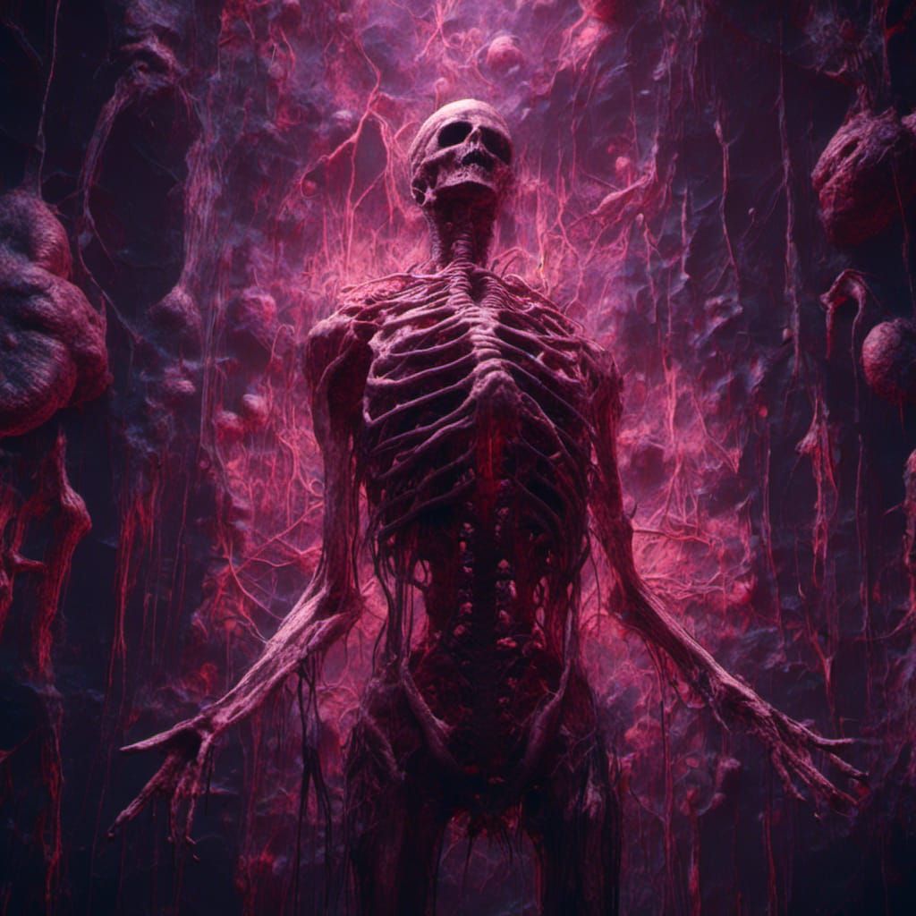 Macabre Human Organs in Dark Fantasy Concept Art