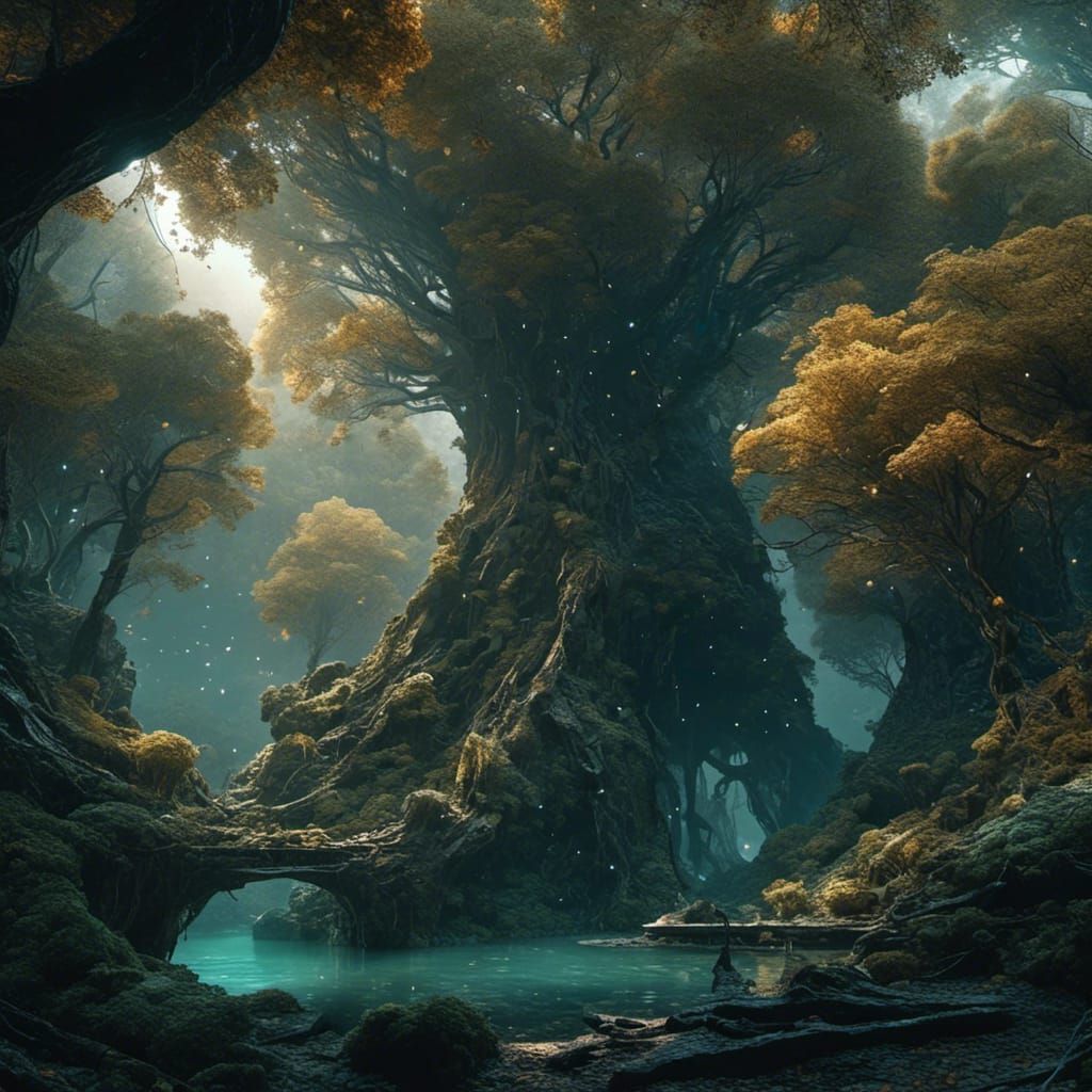 <lora:eye:1.0> a photo of <dark:forest:1.0> mysterious detai...