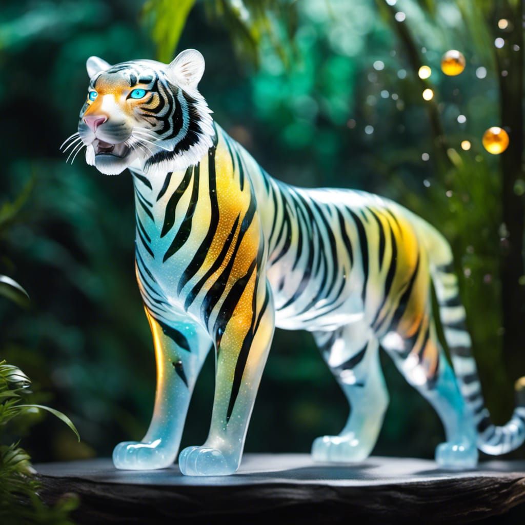 Blown glass tiger