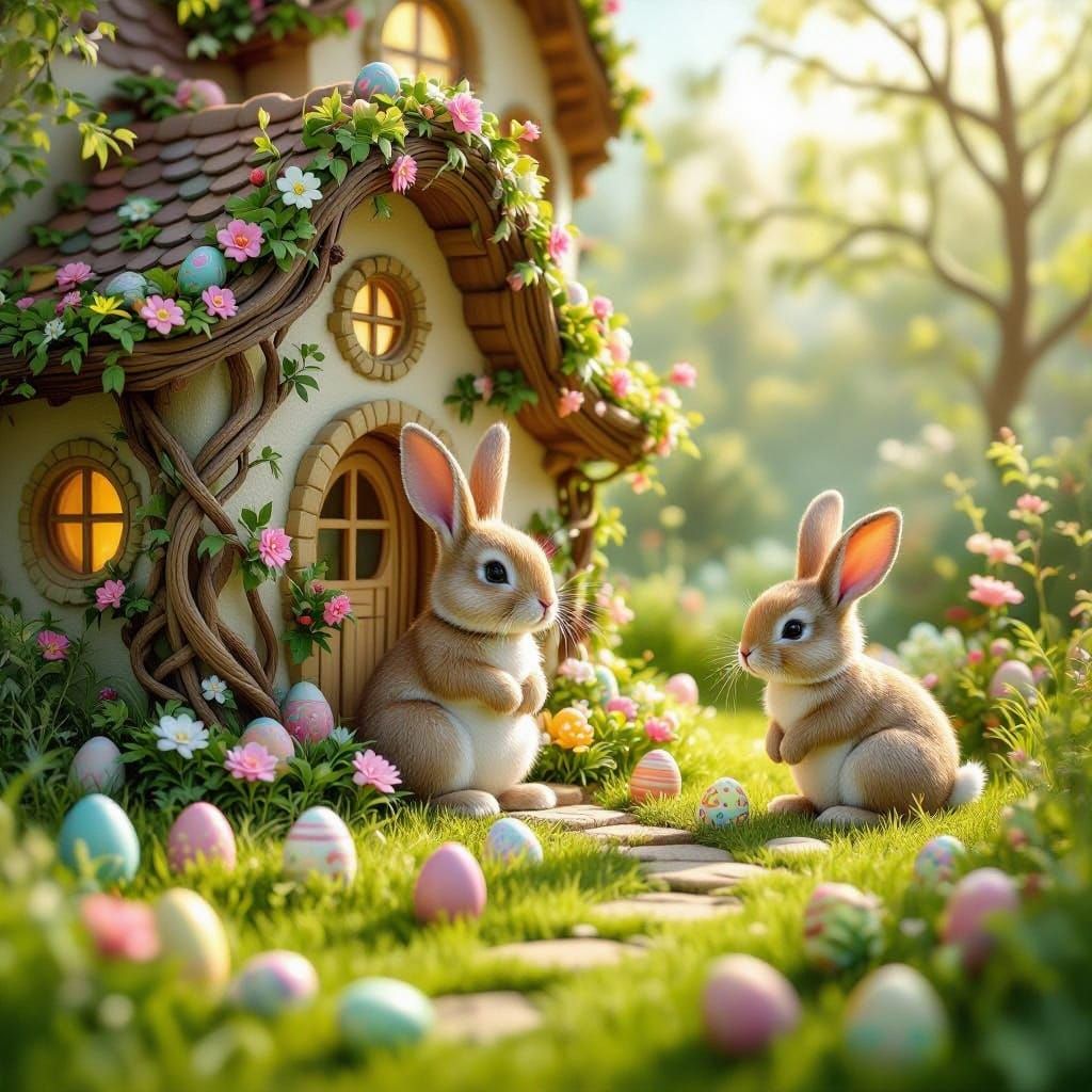 Easter Bunny House  by @EllaMoonDesign