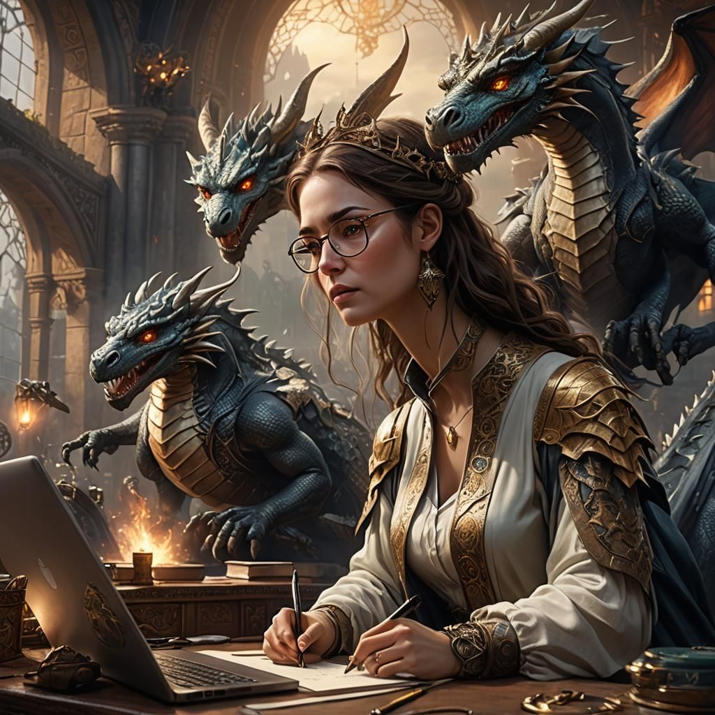 Writer in her own world.