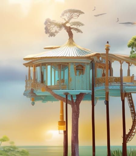 tree house by the sea