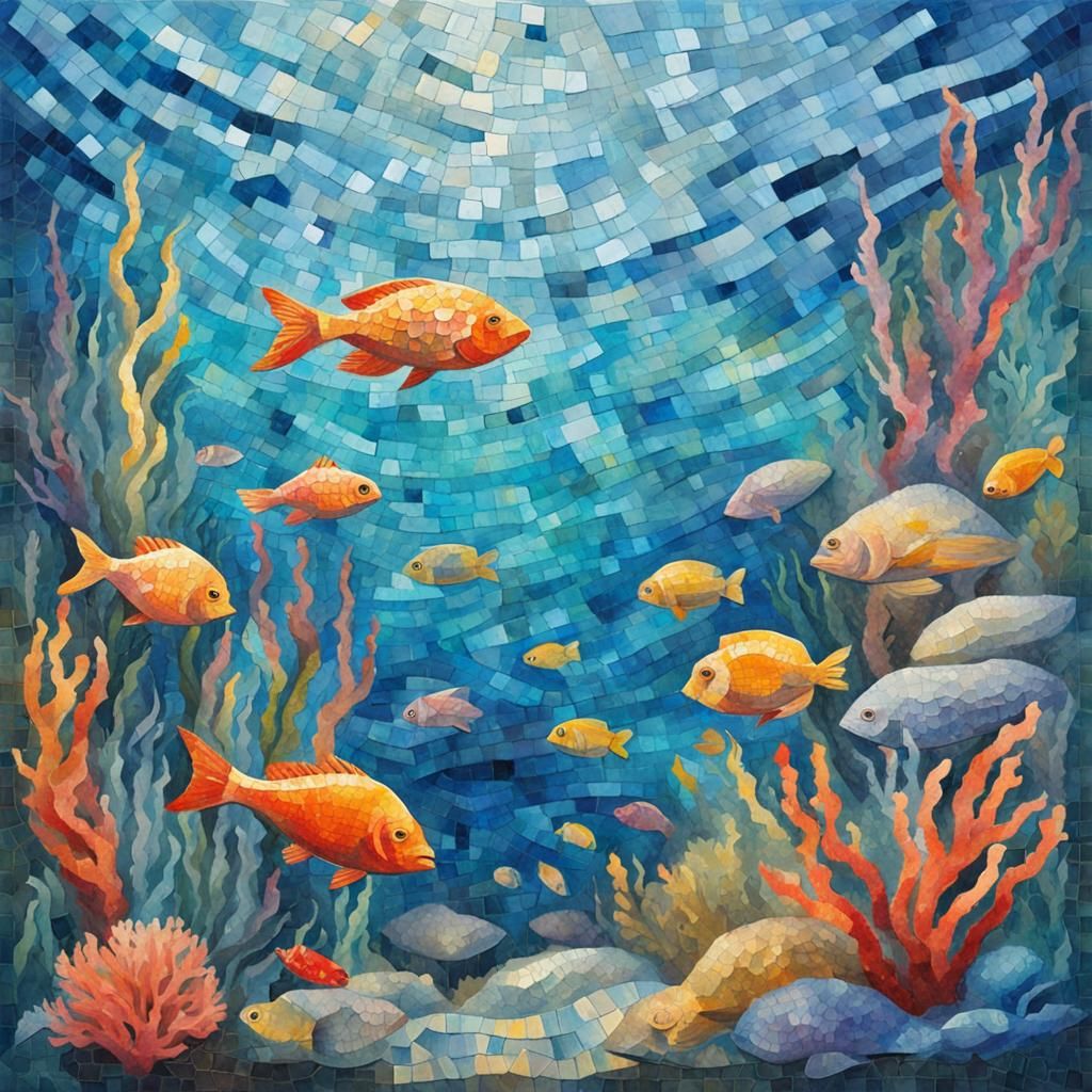 Fish Mosaic - AI Generated Artwork - NightCafe Creator