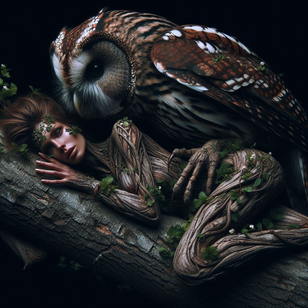 Tree women and birds