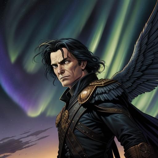 Along his eddying wings the auroral wind,
Nor, forward glory...