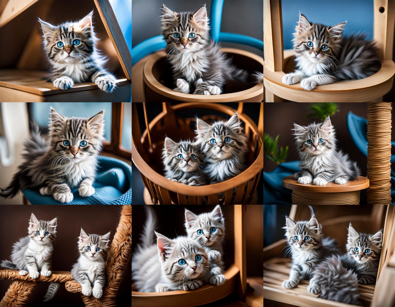 View from above. Cu of cute silver colored 'longhair america...