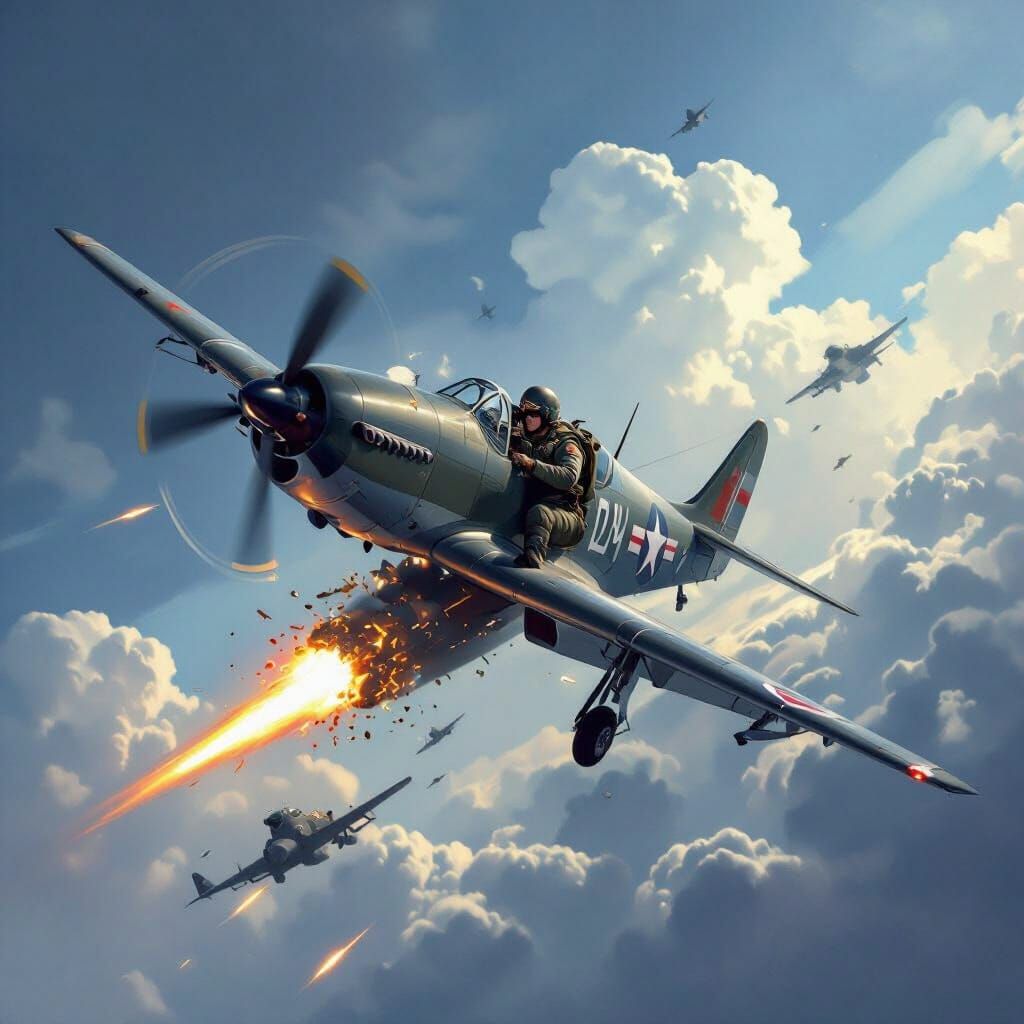 Military Pilot Defends Nation in Realistic Digital Painting