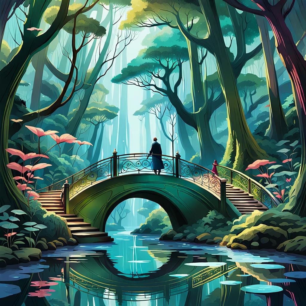 Fantastical Pop-Up Book World in Art Deco Style