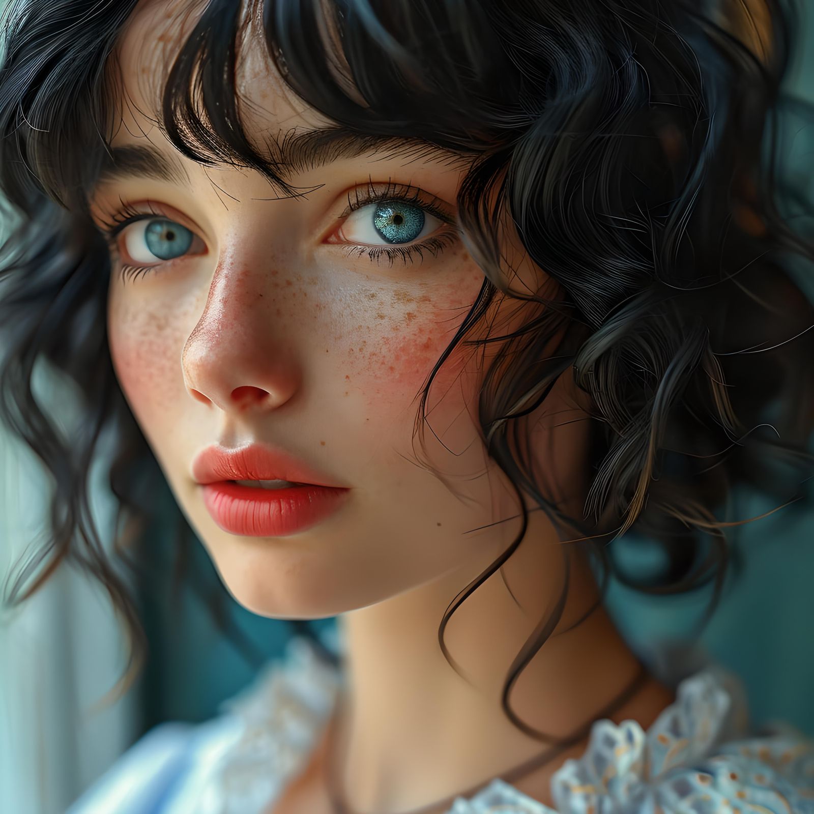 Blue eyes with a side of freckles