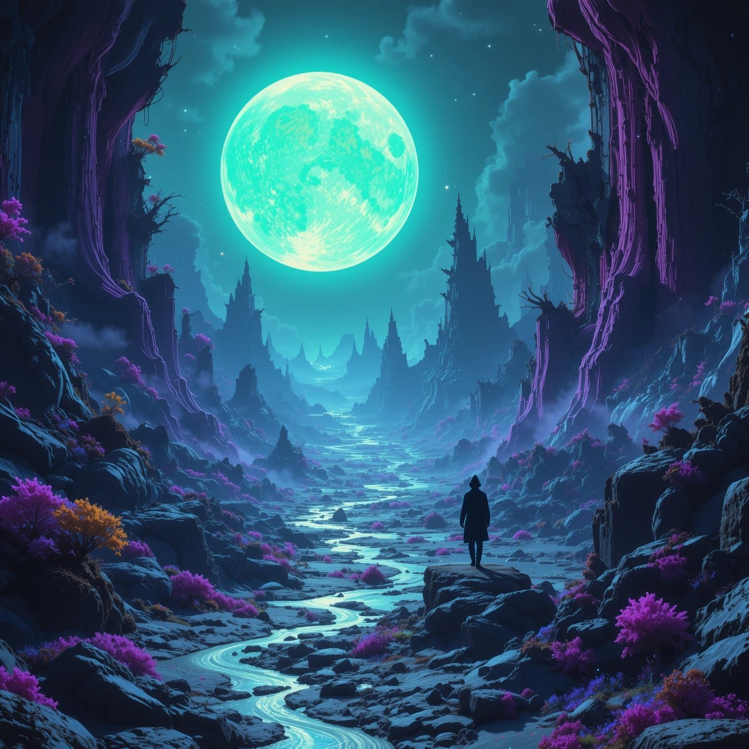Sanctuary Under Teal Moon