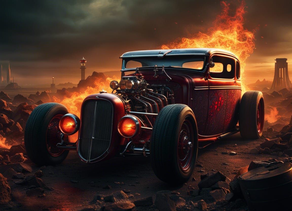 Hotrod From Hell - AI Generated Artwork - NightCafe Creator