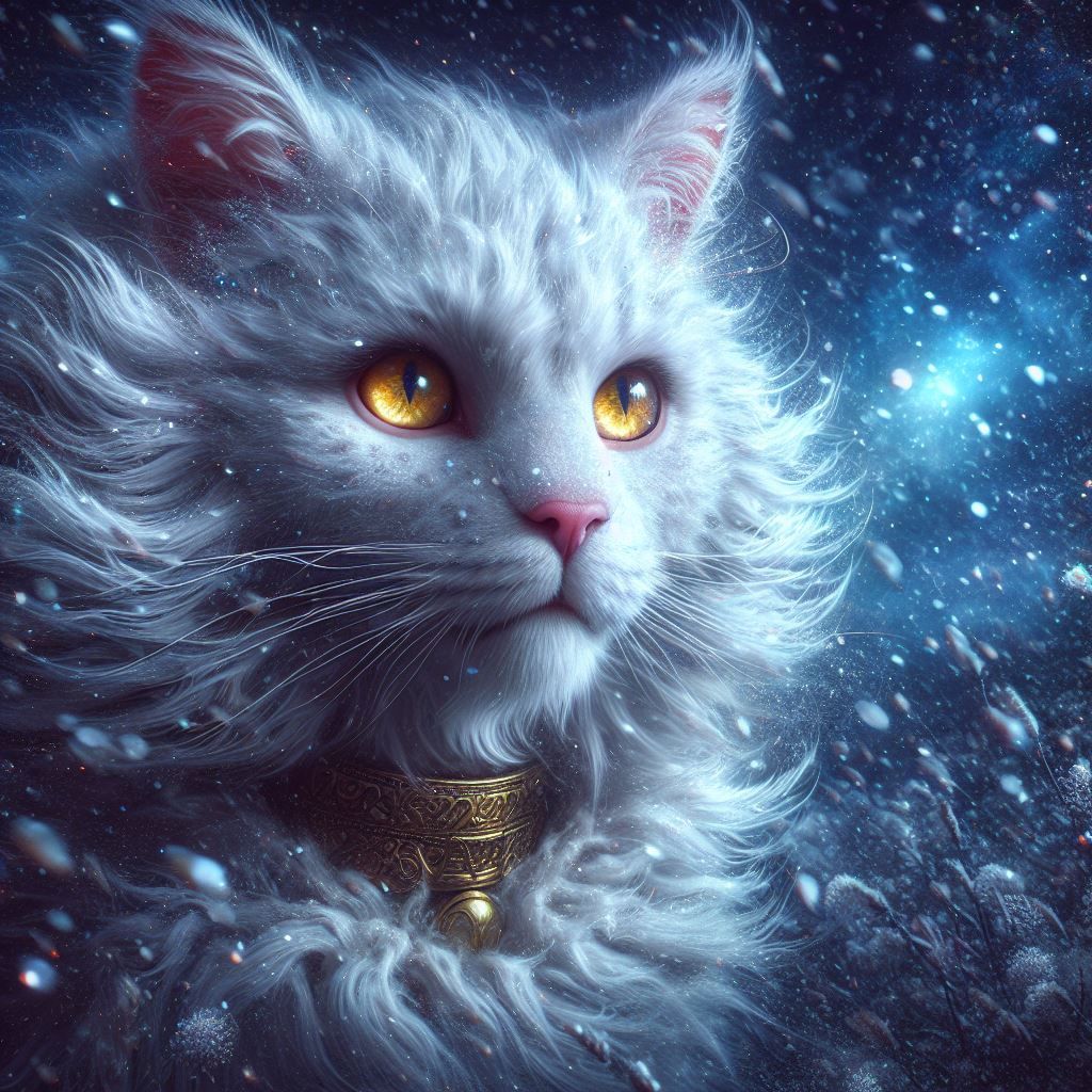 Snowy cat