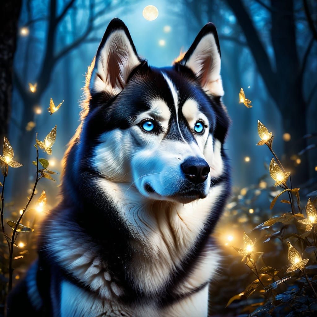Portrayal of a Siberian Husky is illustrated