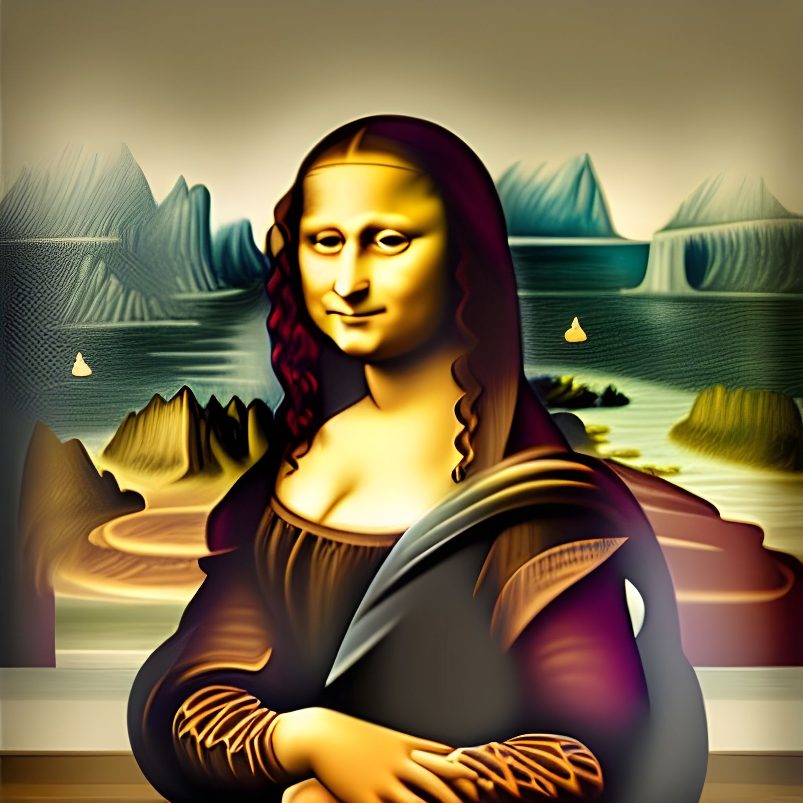 Mona Lisa 50k Contest Entry AI Generated Artwork NightCafe Creator