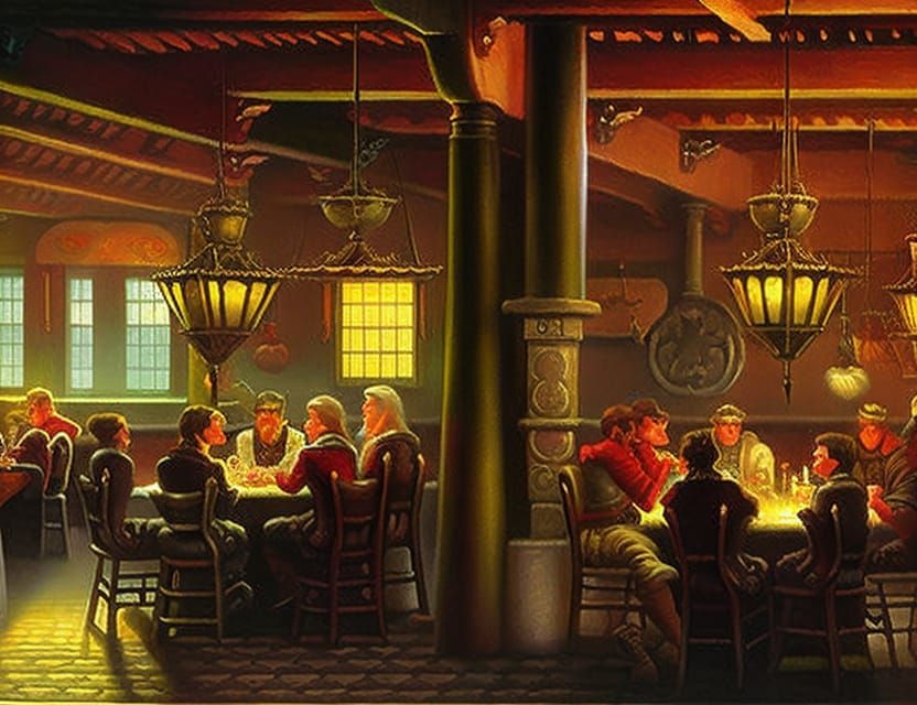 Fantasy tavern interior 5 - AI Generated Artwork - NightCafe Creator