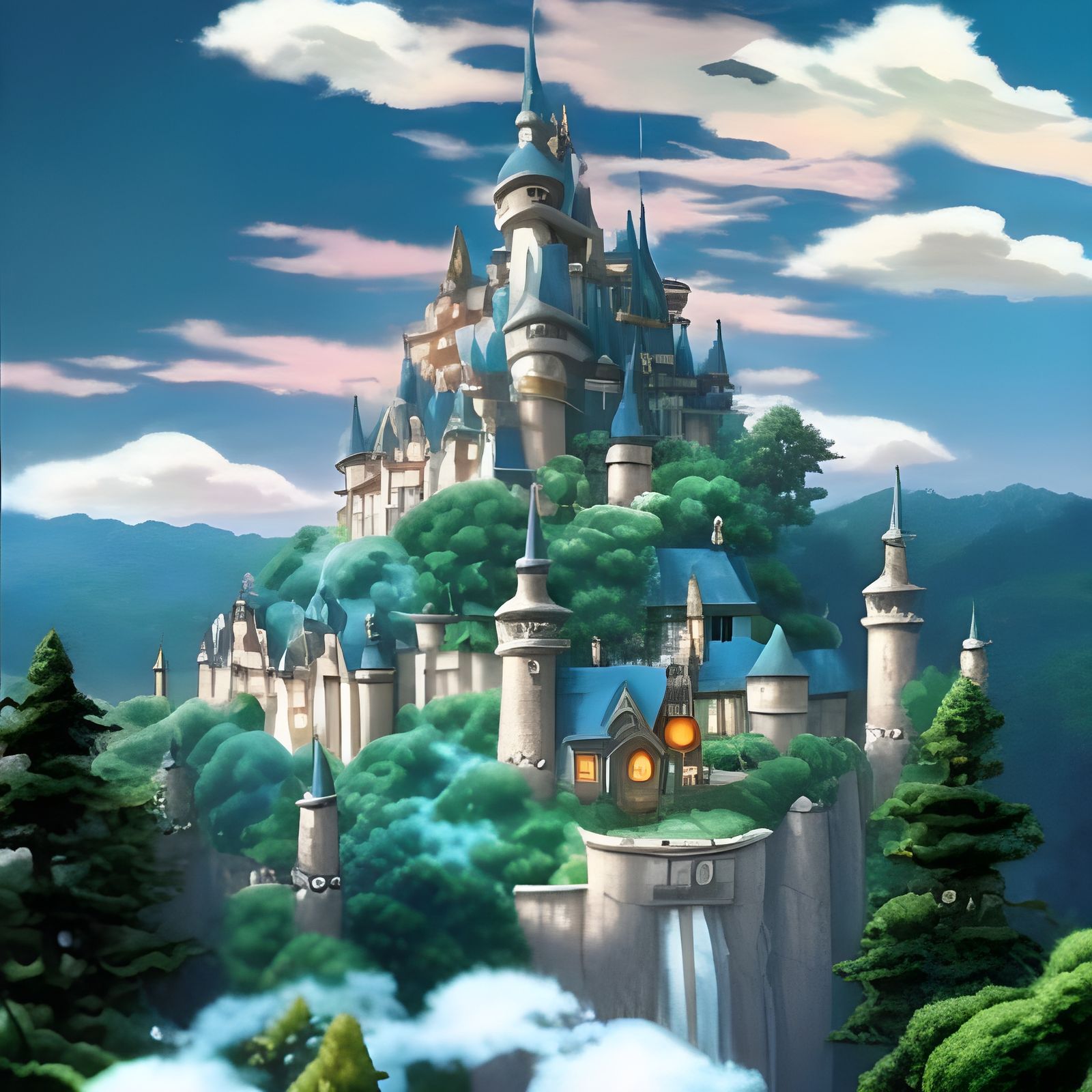 Fairytale castle - AI Generated Artwork - NightCafe Creator