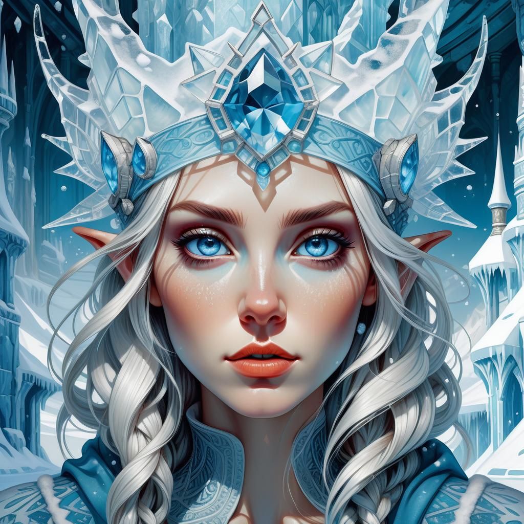 Frost Queen Elf - AI Generated Artwork - NightCafe Creator