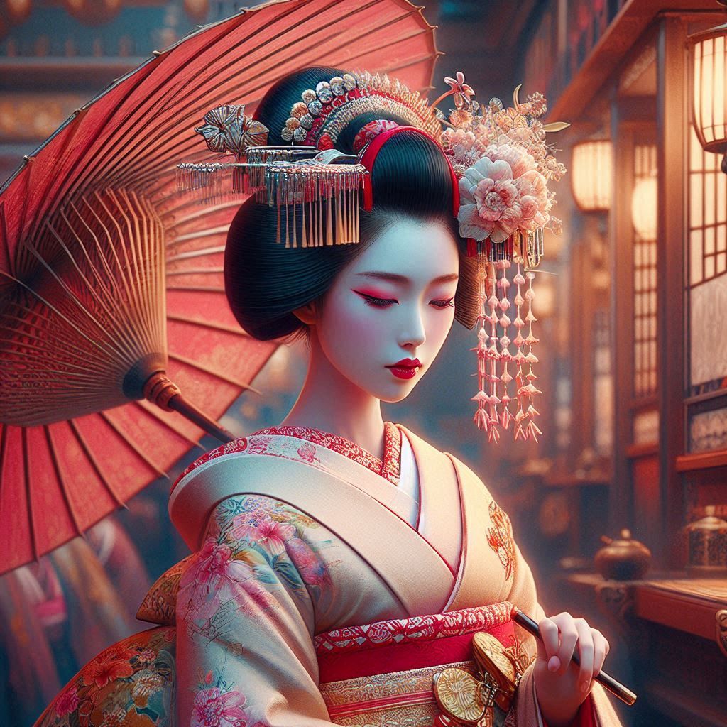 Beautiful geisha - AI Generated Artwork - NightCafe Creator