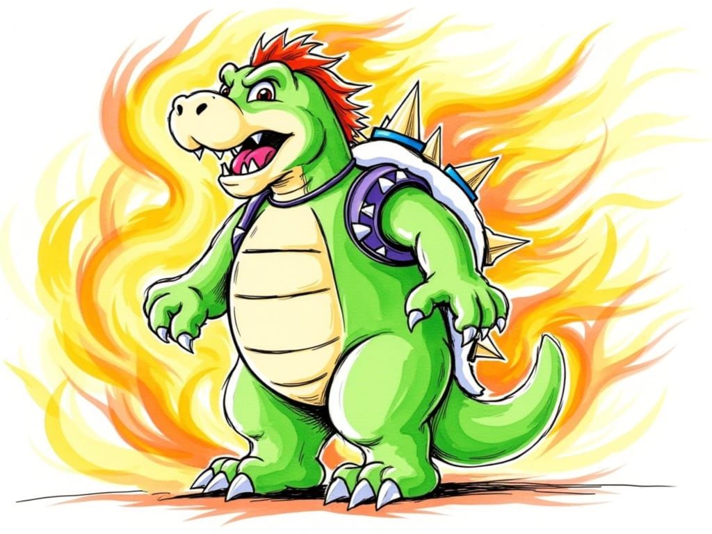 <lora:Sketch n splash:1.0> Bowser, Mario Cart