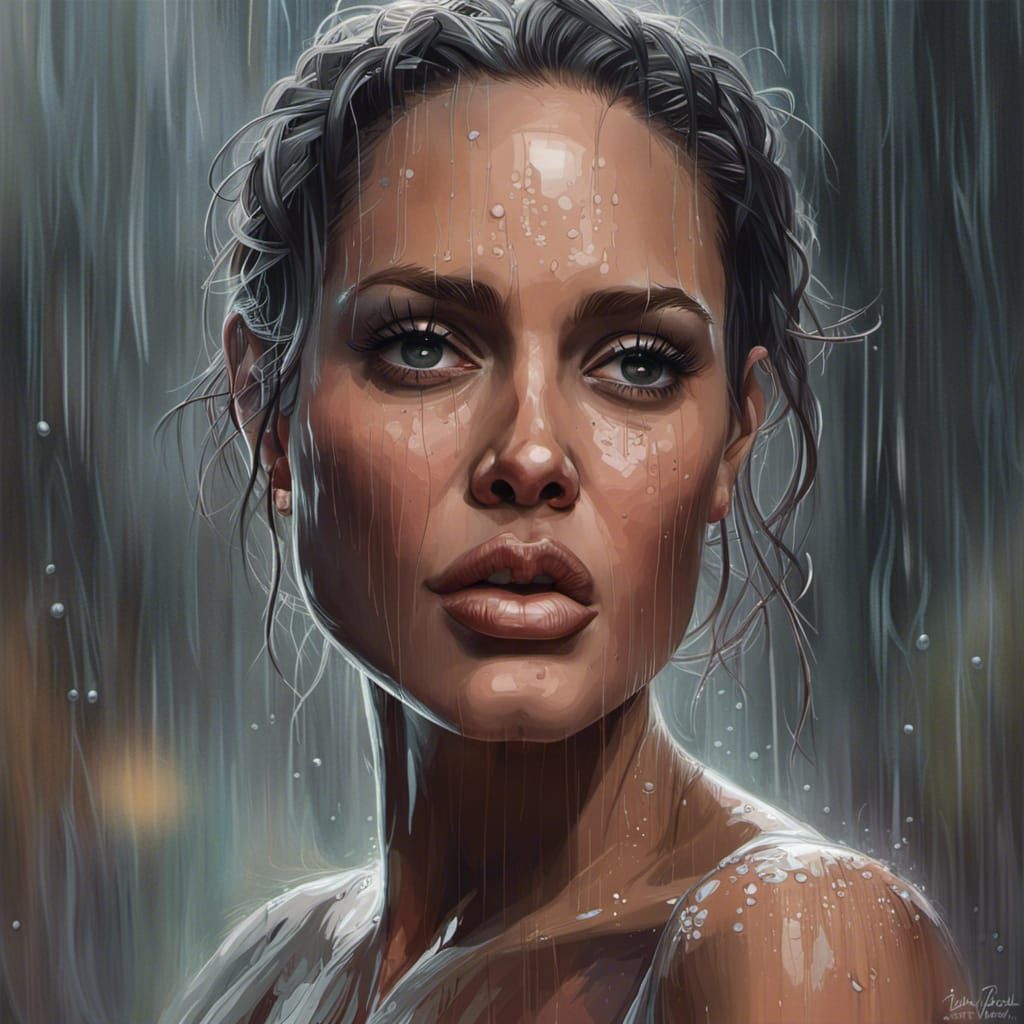 paleolit, angelina jolie, rain, dancing, forrest, dark skin