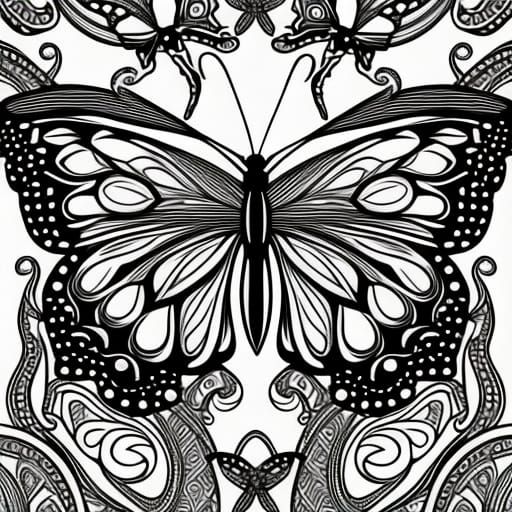 intricate butterfly coloring page - AI Generated Artwork - NightCafe ...