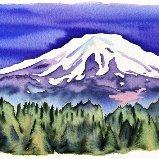 Mount rainier watercolor