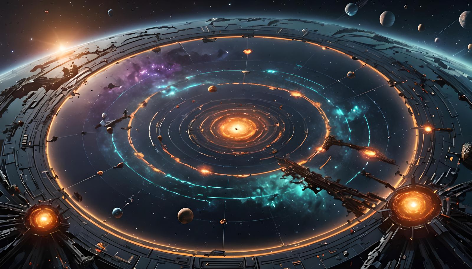 Map of the galaxy. Several different star systems in the gal...