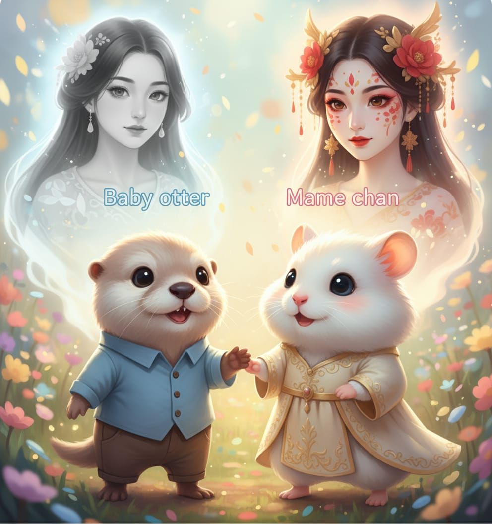Baby otter&Mame chan