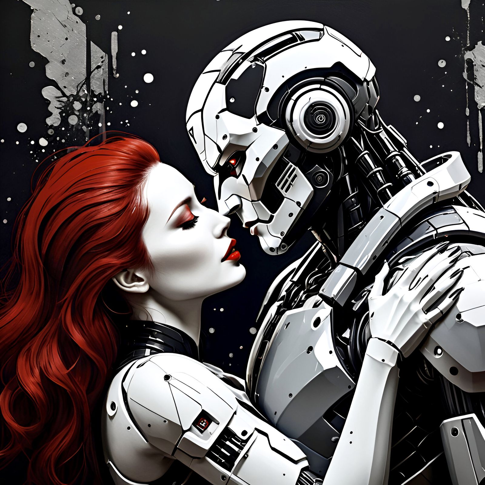 Cyborg Embrace - AI Generated Artwork - NightCafe Creator