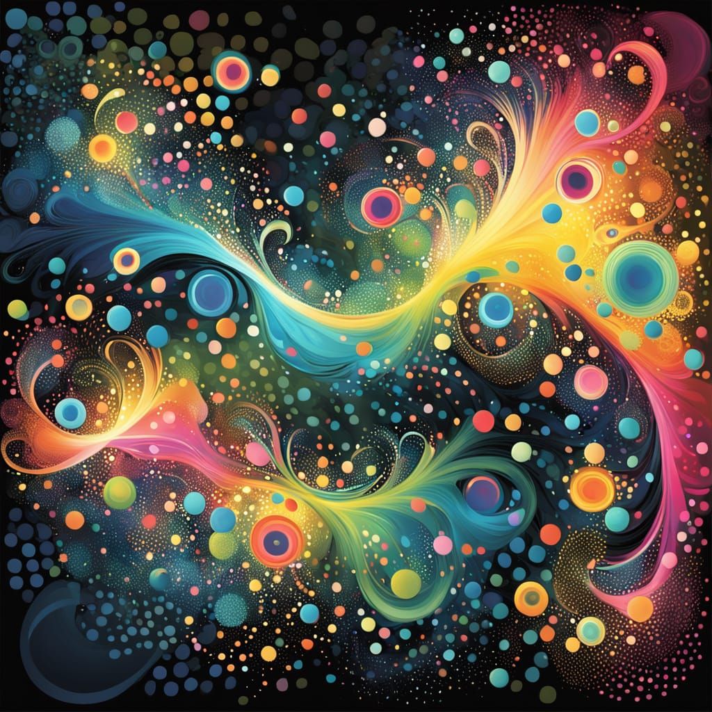 Vibrant Polka Dots  by @zephyrael