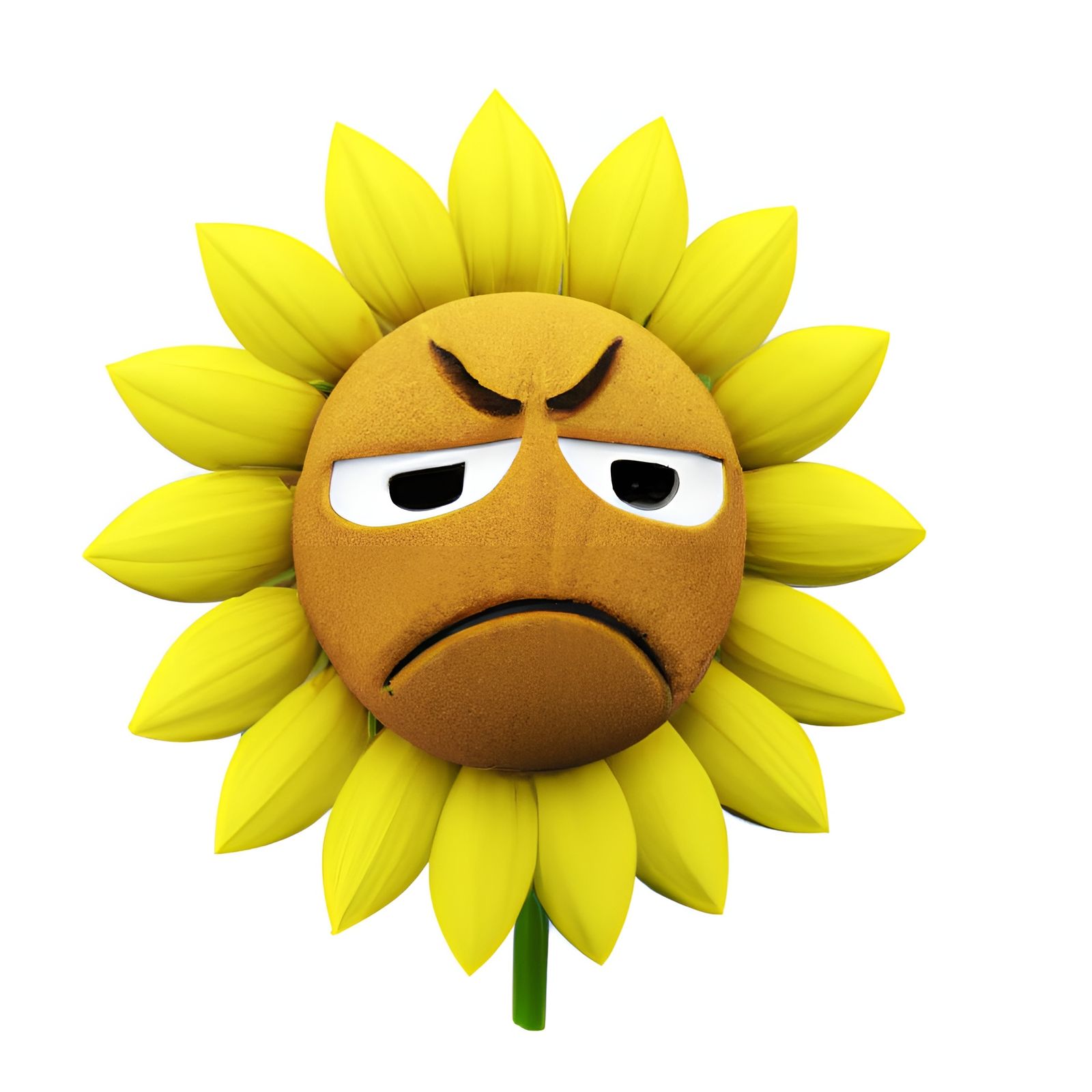 3D Grumpy Sunflower Emoji