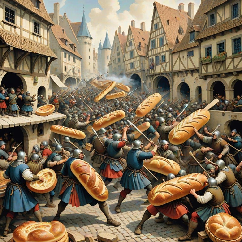 Streetfighting and riots involving French breads is more com...