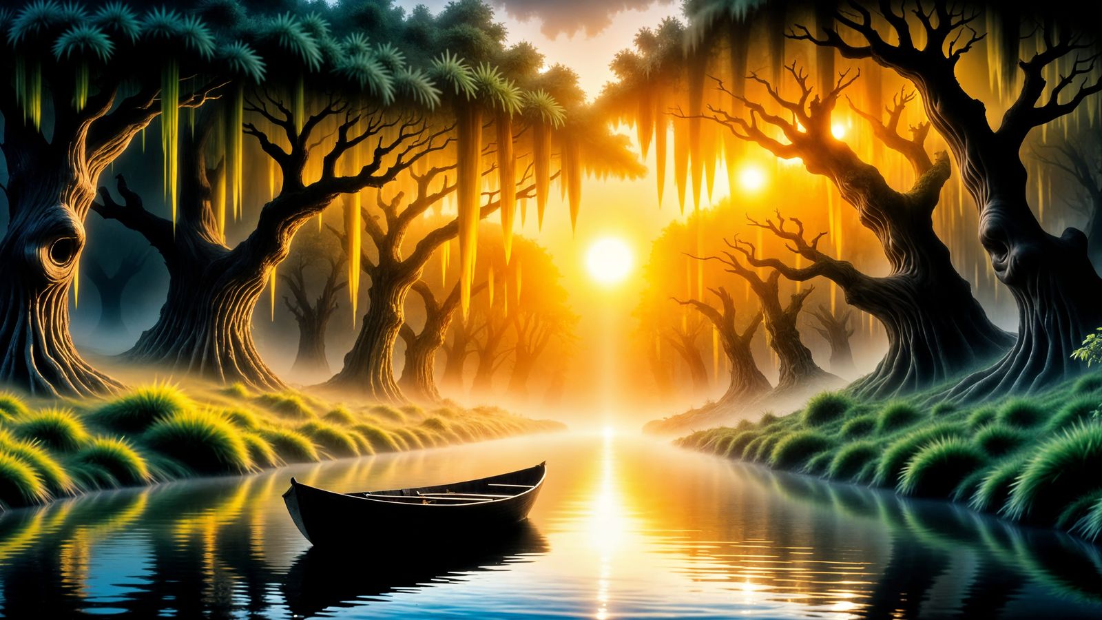 A single wooden rowboat