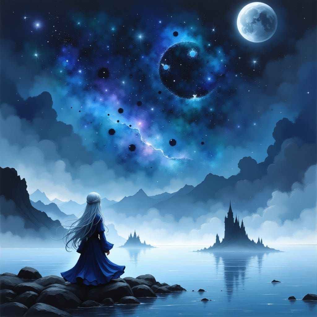 moonlight on the frozen lake