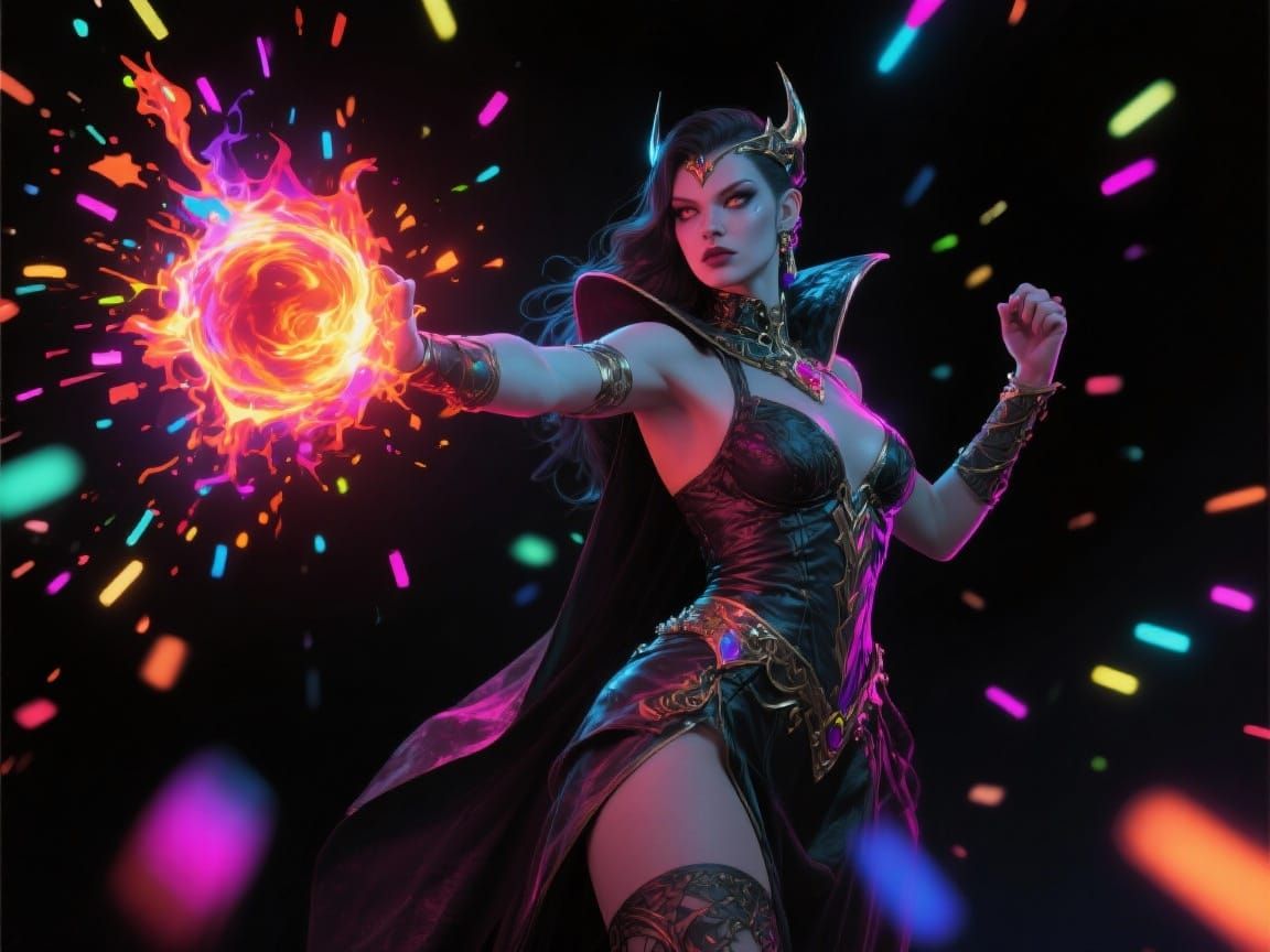 Sorceress casting Fireball
