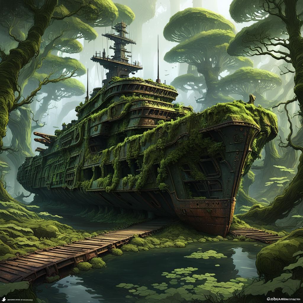 rusty warship - AI Generated Artwork - NightCafe Creator