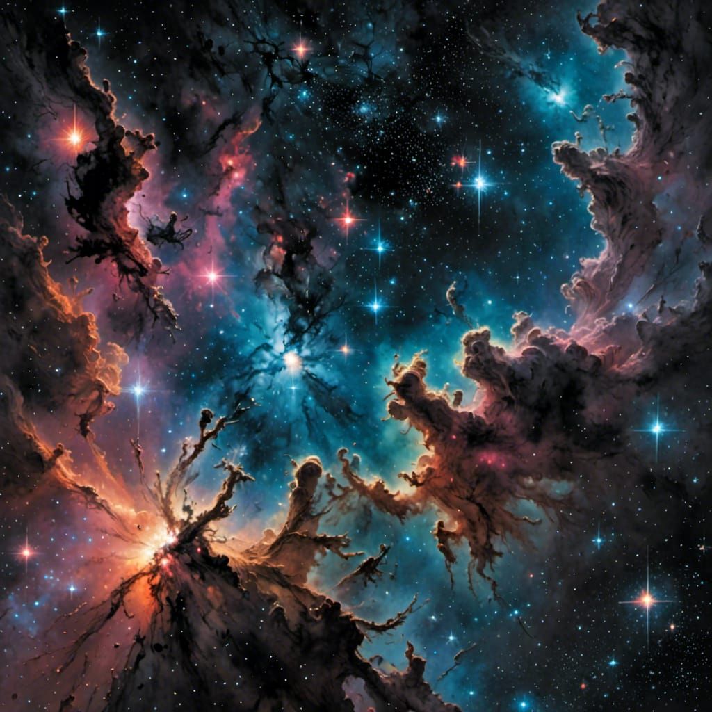 Nebulae, dust, gas, stars <lora:Caffeinated Cosmic:1.0> 