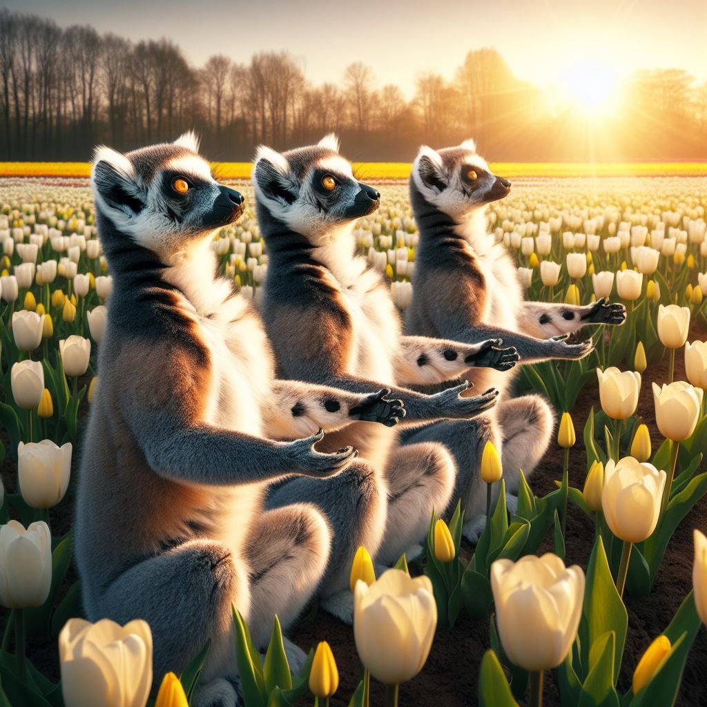 Lemurs in the sun