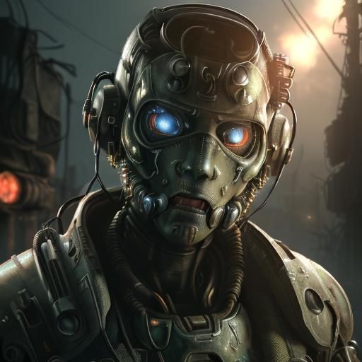 Wasteland Cyborg - AI Generated Artwork - NightCafe Creator