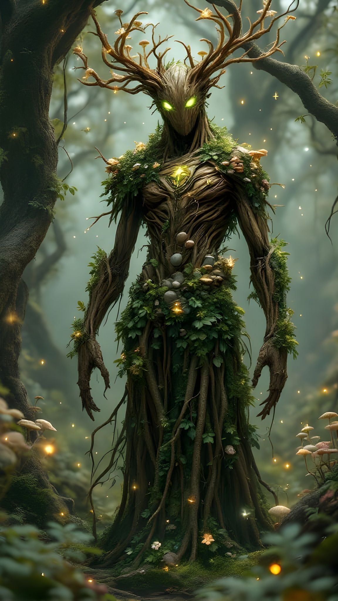 Majestic Forest Golem in Enchanted Robe