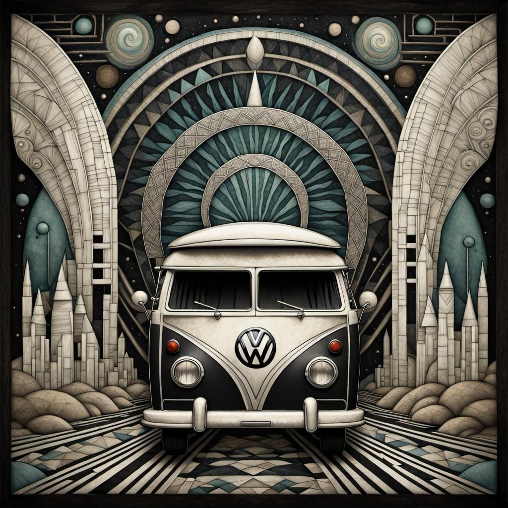 A VW Caravan in art deco style