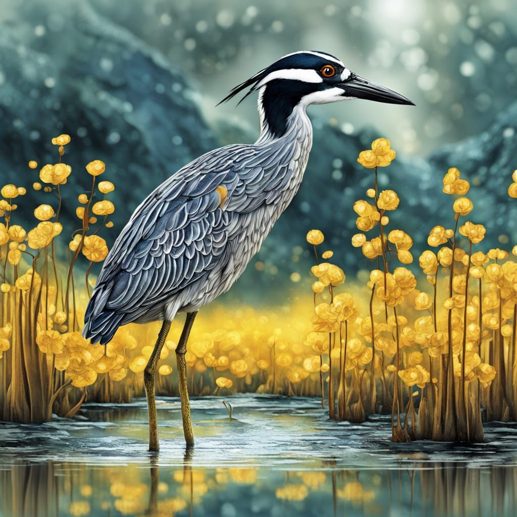 Night Heron  by @Yanciepants