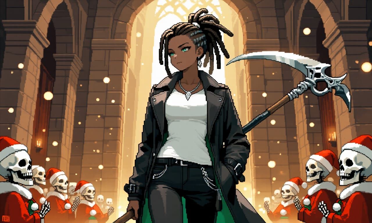 Lyra and her undead Christmas carolers