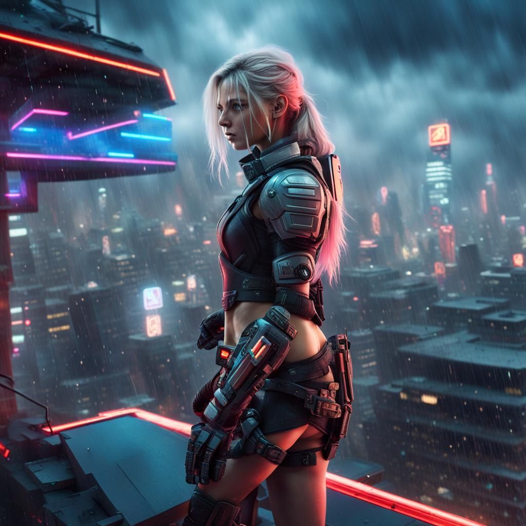 Cyberpunk fighter - AI Generated Artwork - NightCafe Creator