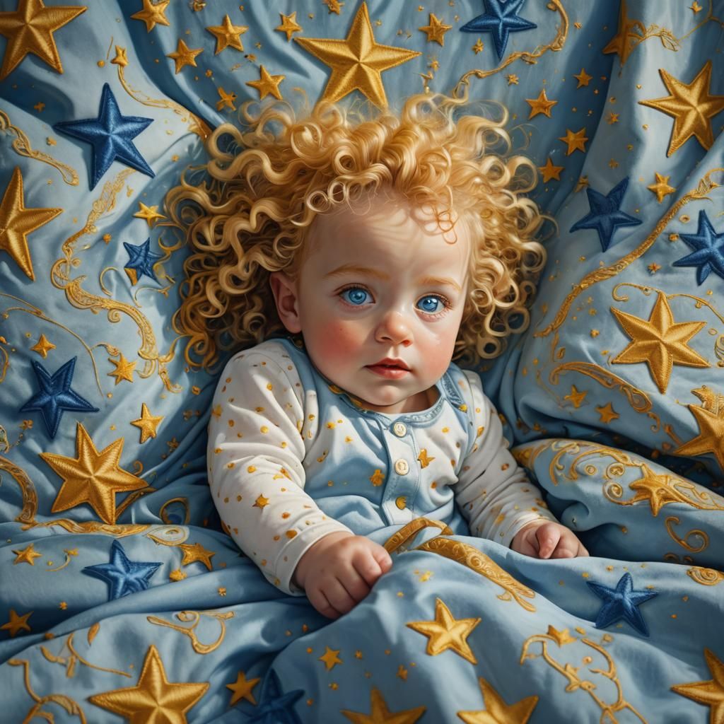 Dreamy Baby Portrait in Art Nouveau Style