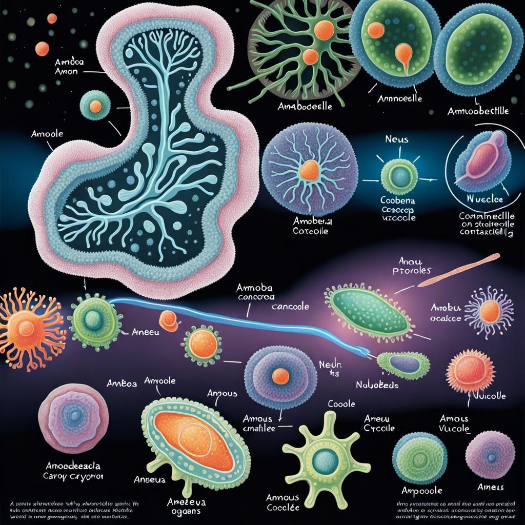 Diagram of amoeba and such...  by @QUEENie BEEson