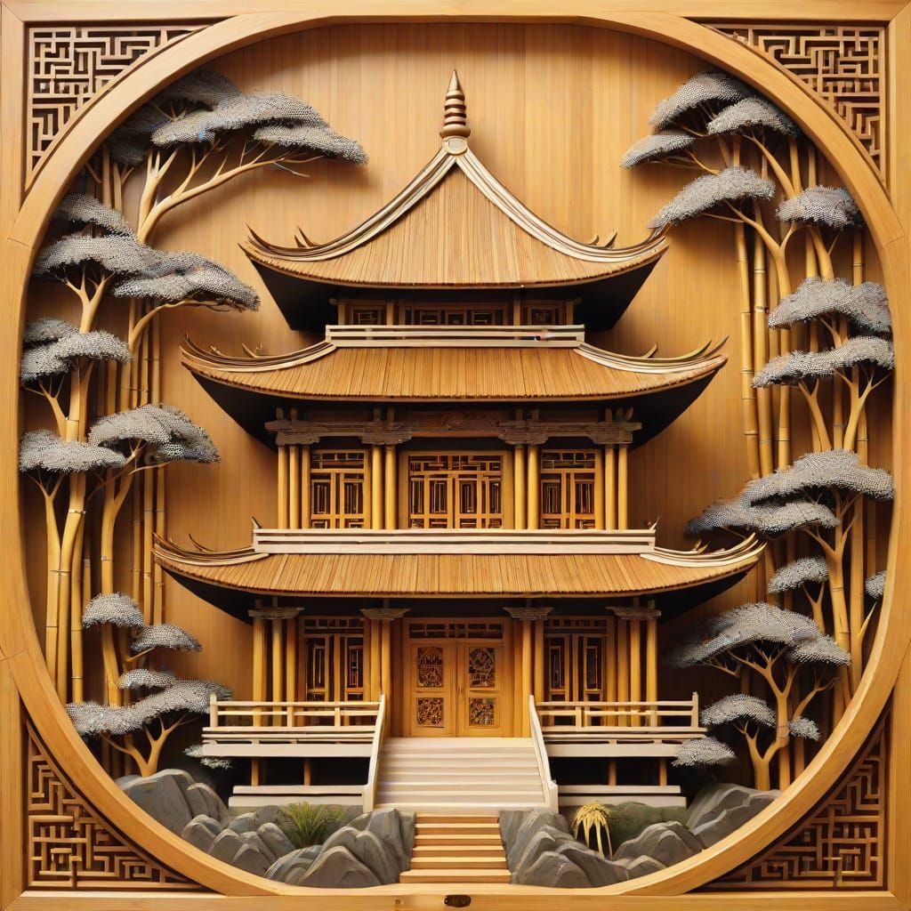 Bamboo marquetry  by @xtough 